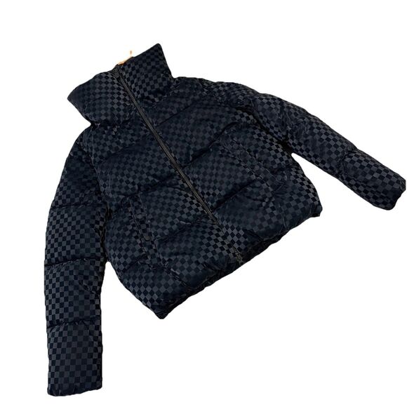 Save The Duck Alas Damy19 Black Checkered Quilted Puffer Women's NWT! Sz 2/M - Picture 8 of 16